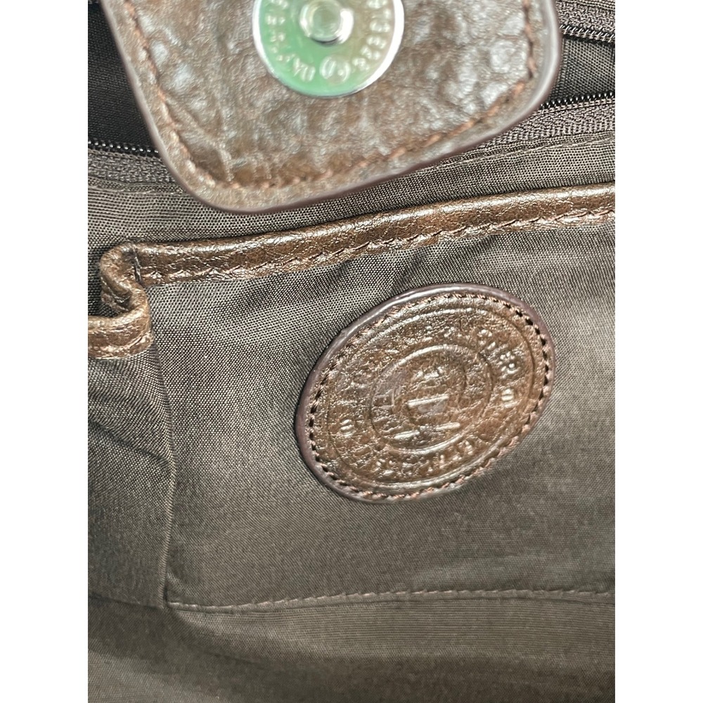 Etienne Aigner Monogram Jacquard Shoulder Bag Brown Tan Faux Leather Trim Tote - Picture 13 of 14